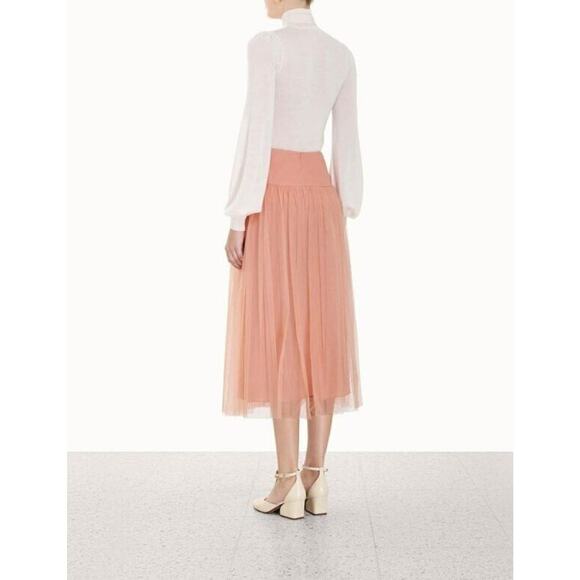ZIMMERMANN Tulle Midi Layer Skirt Dusty Pink 4 12 XL Net-A-Porter NWT $710 - Picture 16 of 16